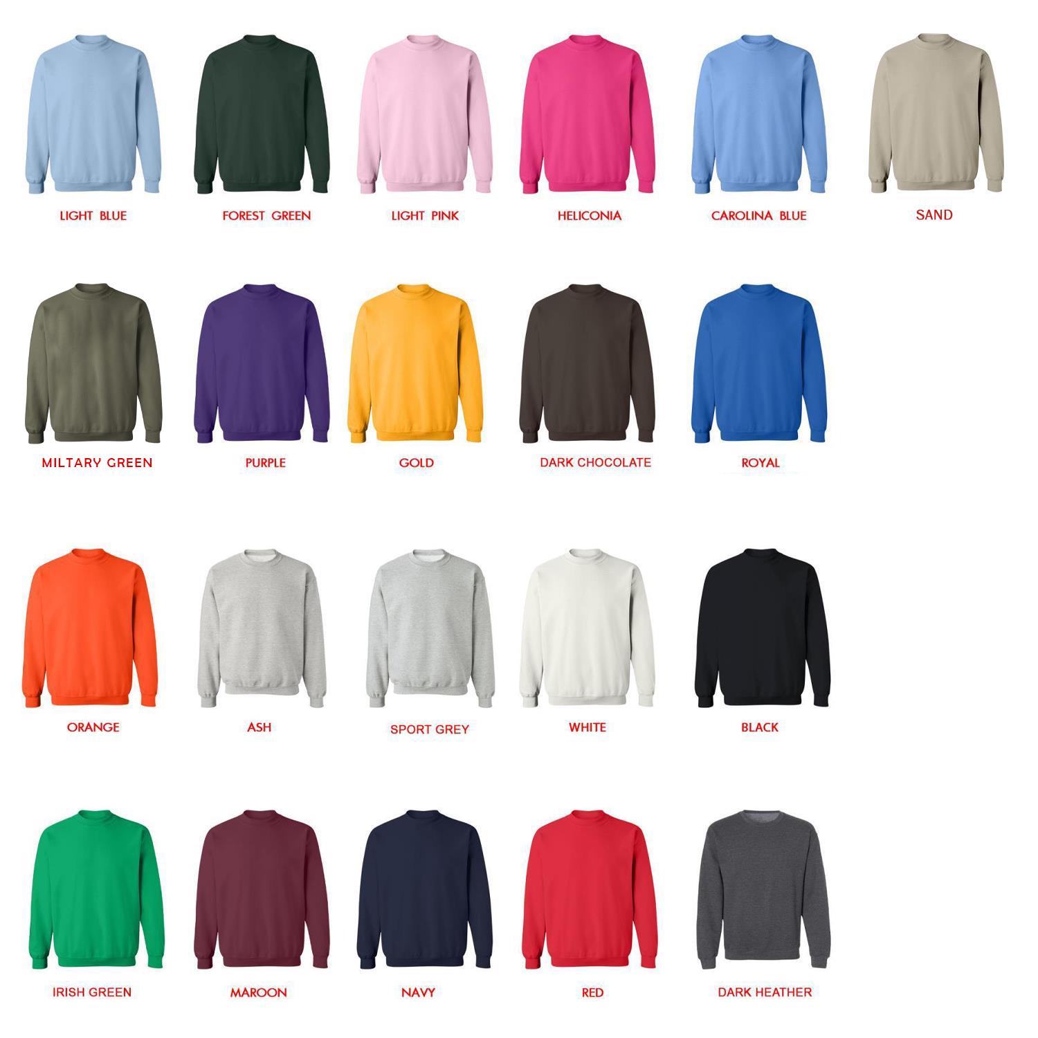 sweatshirt color chart - Baki Merchandise