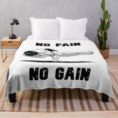 Baki Hanma No Pain No Again Throw Blanket