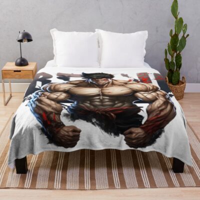 Baki The Grappler Vintage Design Throw Blanket