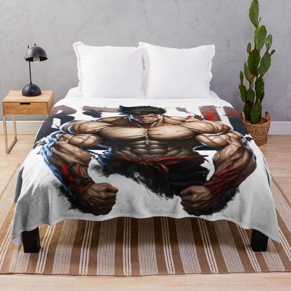 Baki The Grappler Vintage Design Throw Blanket