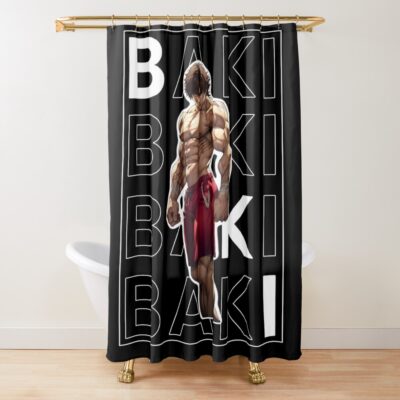 Hot Design Baki Hanma Black Shower Curtain