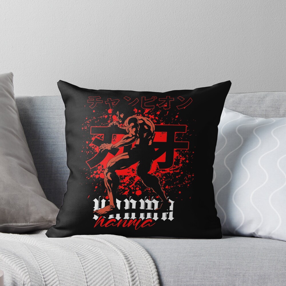 Baki Hanma Anime Fighting Spirit Design Martial Throw Pillow