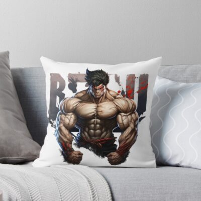Baki The Grappler Vintage Design Throw Pillow