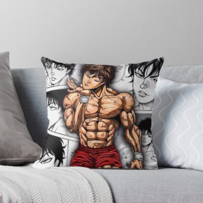New Desigm The Grappler Baki Hanma Throw Pillow