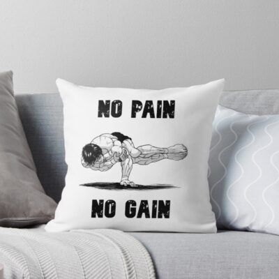 Baki Hanma No Pain No Again Throw Pillow