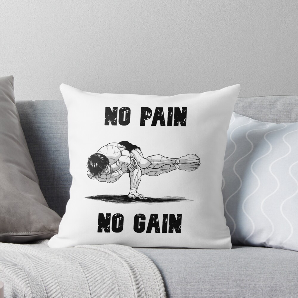 Baki Hanma No Pain No Again Throw Pillow